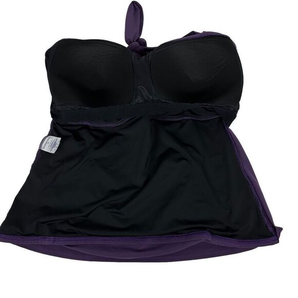 Lands End Halter Slimming Tankini Top & Bottom size 18W Eggplant - Picture 4 of 12